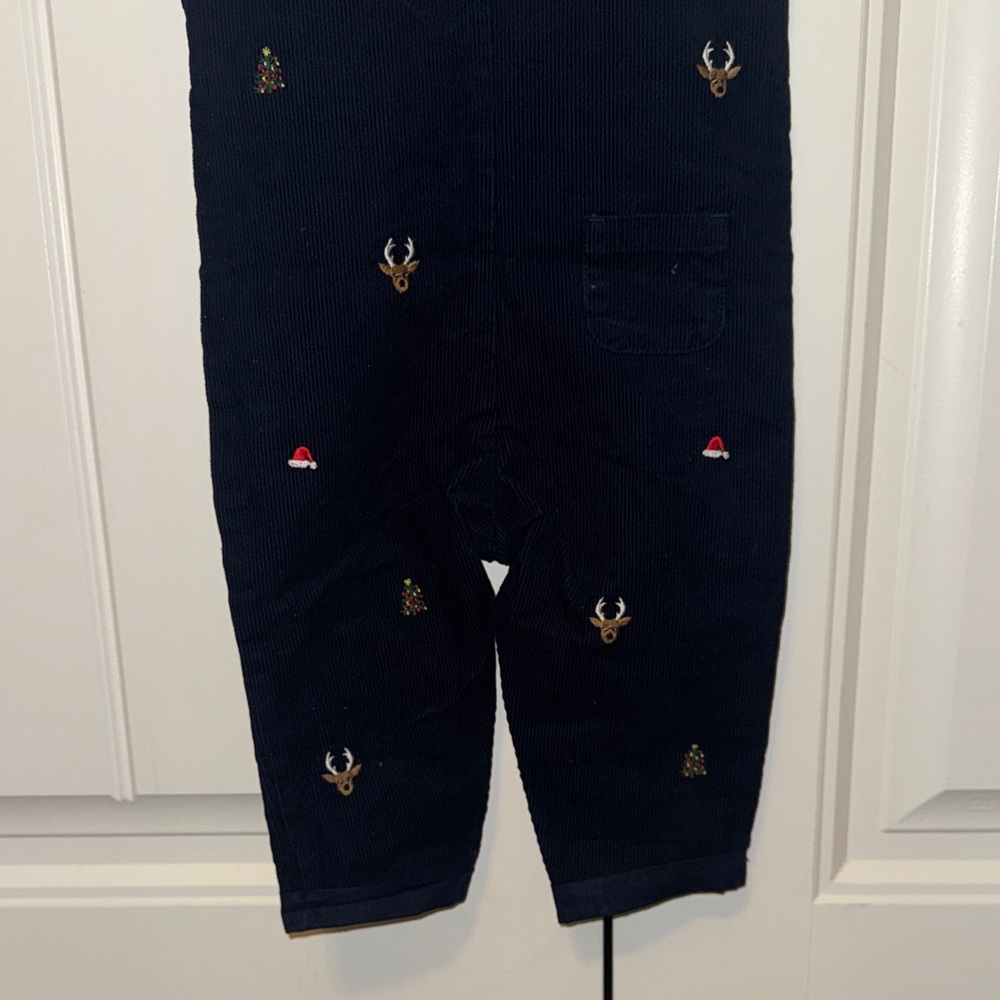 Janie and Jack Dark Blue Overalls with Embroidered Details - Picture 7 of 7